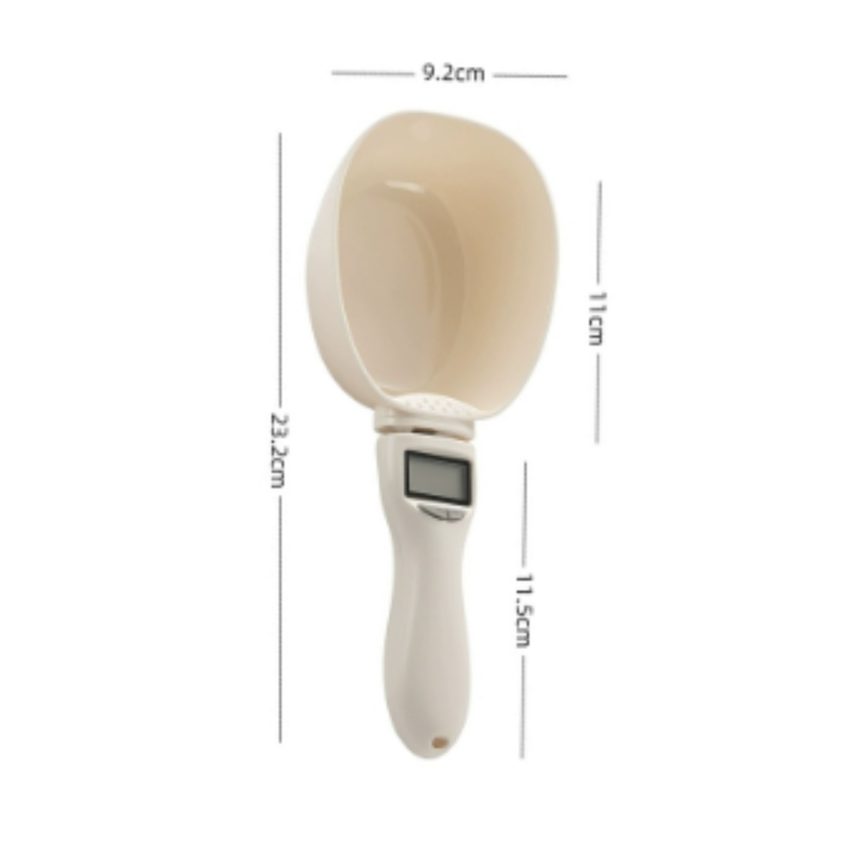 Dog food weighing spoon with digital scale for measuring exact portions