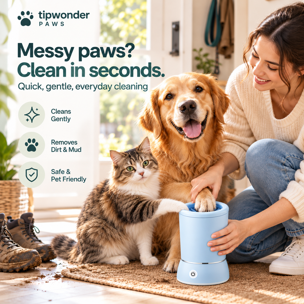 Automatic Pet Paw Cleaner for Dogs and Cats